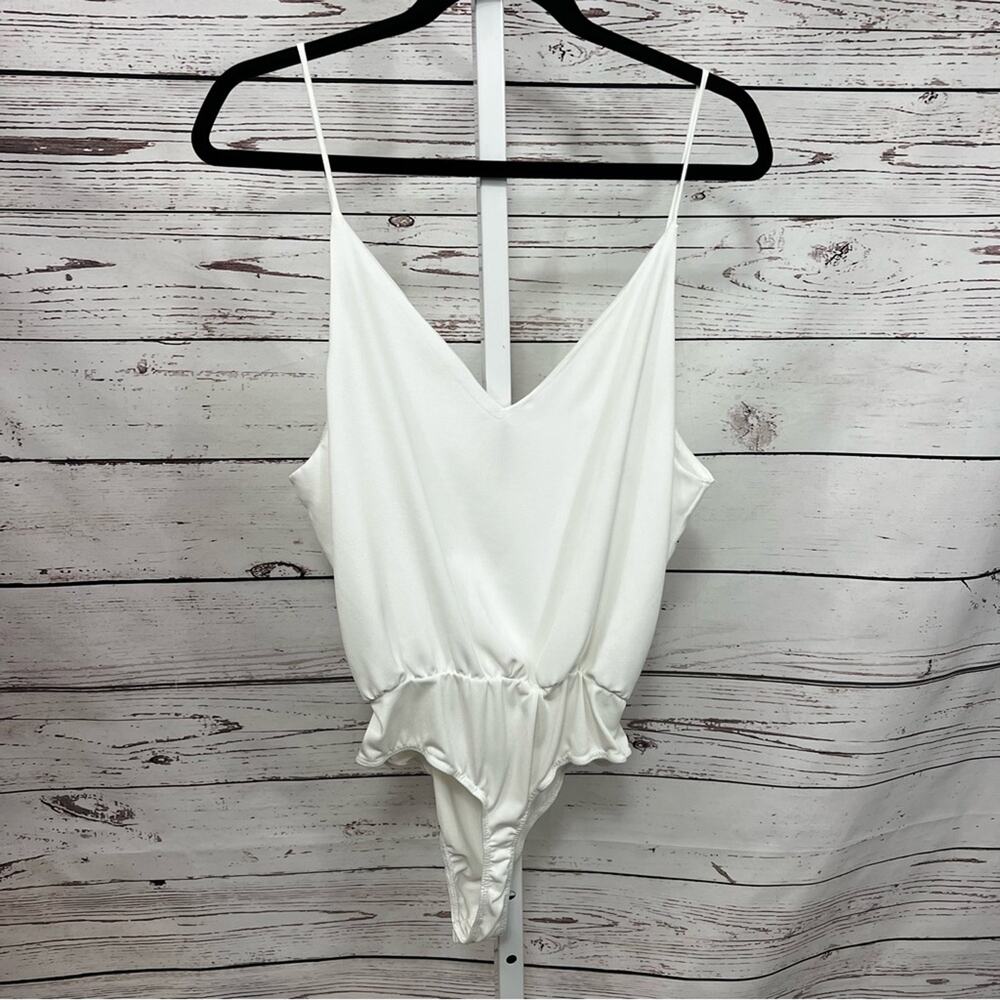 Dina Be White V-Neck Bodysuit XL